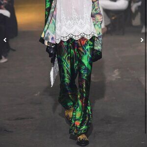 Palomo Spain Runway Sebastien Sans-Arcidet Graphic Unisex Silk Pants